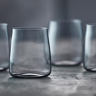 Lyngby Glas Krystal Zero vandglas smoke 42 cl 4 stk.