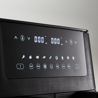 Holm dobbelt airfryer 9 liter mat sort 2800 watt