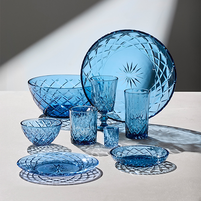 Lyngby Glas Sorrento tallerken 4 stk. blå 21cm