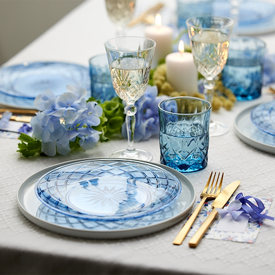 Lyngby Glas Sorrento tallerken 4 stk. blå 21cm