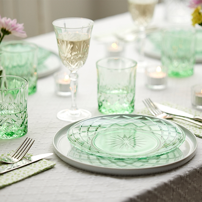 Lyngby Glas Sorrento tallerken 4 stk. grøn 21cm
