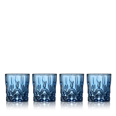 Lyngby Glas Sorrento shotglas blå 4 cl 4 stk.