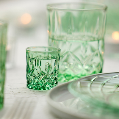 Lyngby Glas Sorrento shotglas grøn 4 cl 4 stk.