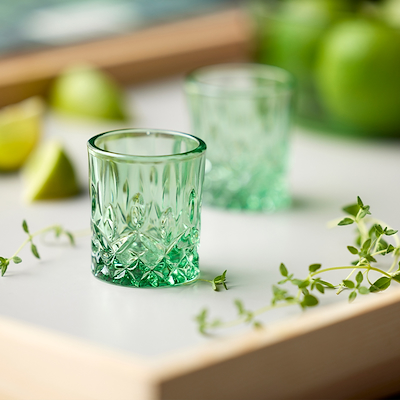 Lyngby Glas Sorrento shotglas grøn 4 cl 4 stk.