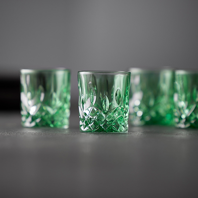 Lyngby Glas Sorrento shotglas grøn 4 cl 4 stk.
