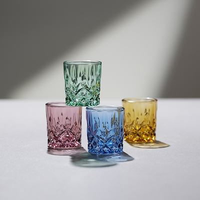 Lyngby Glas Sorrento shotglas amber 4 cl 4 stk.