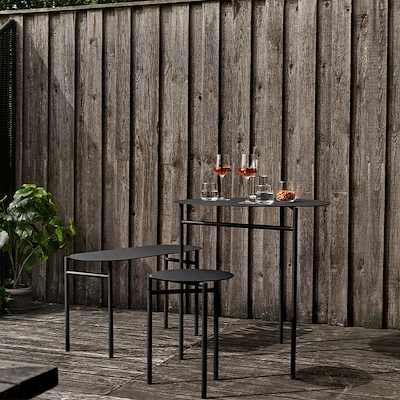 Zone Disc skammel sort H45 cm