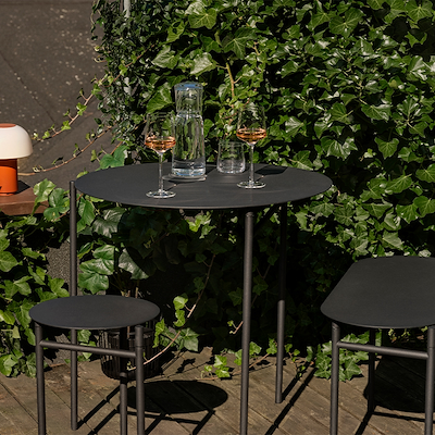 Zone Disc skammel sort H45 cm