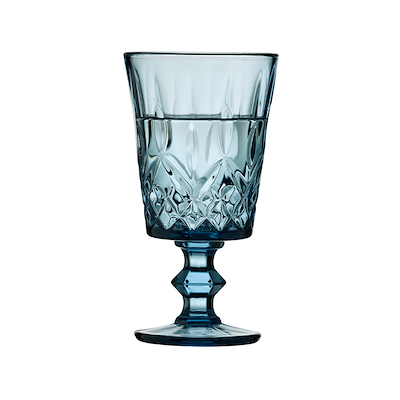 Lyngby Glas Sorrento vinglas blå 29 cl 4 stk.