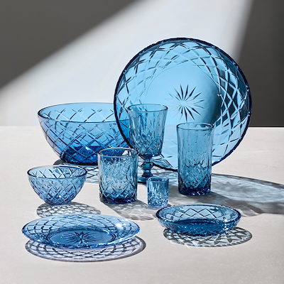 Lyngby Glas Sorrento vinglas blå 29 cl 4 stk.