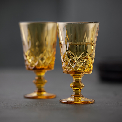Lyngby Glas Sorrento vinglas amber 29 cl 4 stk.