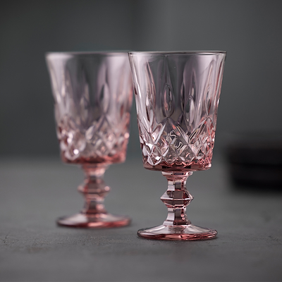 Lyngby Glas Sorrento vinglas pink 29 cl 4 stk.