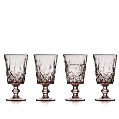 Lyngby Glas Sorrento vinglas pink 29 cl 4 stk.