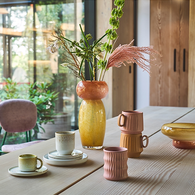 Villa Collection Styles vase gul/amber 30 cm