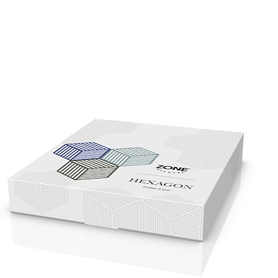 Zone Hexagon bordskåner 3 stk indigo/fog/olive taupe