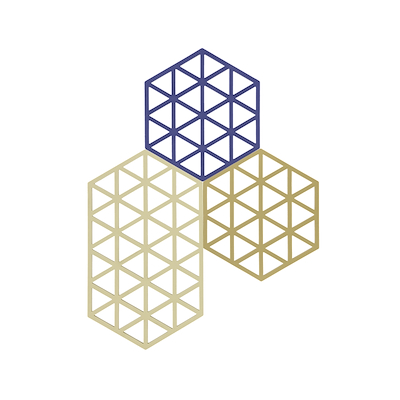 Zone Triangles bordskåner 3 stk khaki/warm sand/indigo