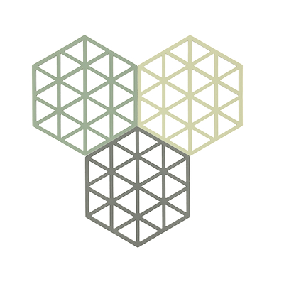 Zone Triangles bordskåner 3 stk rosemary/matcha/olive taupe