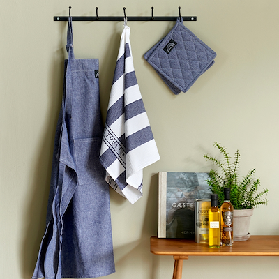 Pillivuyt recycle viskestykke blå/hvid 90x60 cm