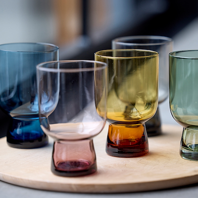 Lyngby Glas Sorrento vandglas blå 30 cl 4 stk.