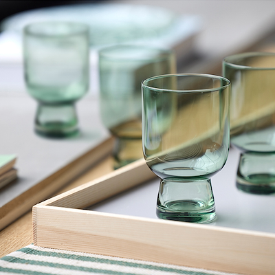 Lyngby Glas Sorrento Vandglas grøn 30 cl 4 stk.