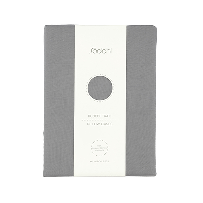 Södahl Organic Calm pudebetræk 2stk stone grey 60x63 cm