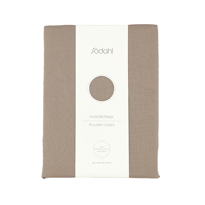 Södahl Organic Calm pudebetræk 2stk taupe 60x63 cm