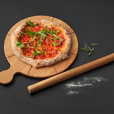 Morsø Foresta pizzaskærebræt med riller eg Ø35 cm