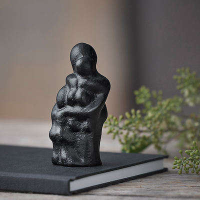 Morsø skulptur støbejern "En mors kærlighed er stor" 2 børn