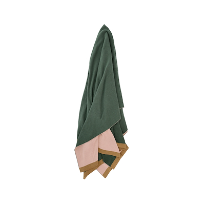 Södahl Impression plaid bomuld grøn/rosa 130x170 cm