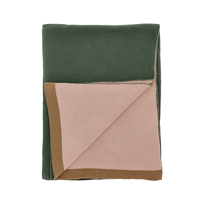 Södahl Impression plaid bomuld grøn/rosa 130x170 cm