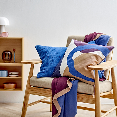 Södahl Impression plaid bomuld royal blue 130x170 cm