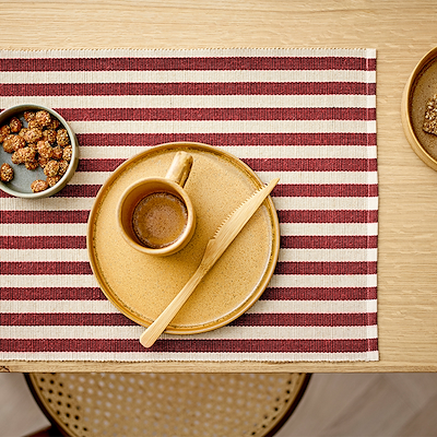 Södahl Statement Stripe dækkeserviet rød 33x48 cm