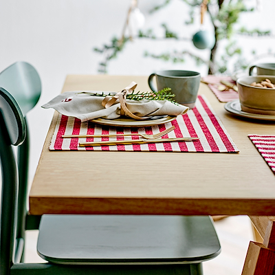 Södahl Statement Stripe dækkeserviet rød 33x48 cm