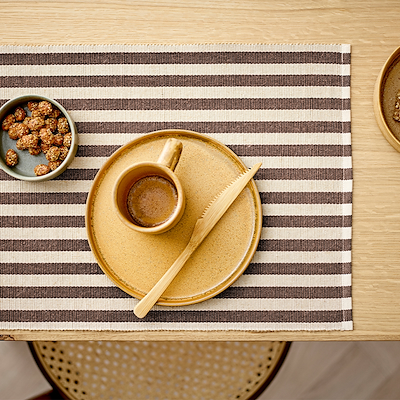 Södahl Statement Stripe dækkeserviet brun 33x48 cm