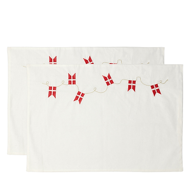 Södahl Tillykke dækkeserviet hvid 33x48 cm 2 stk.