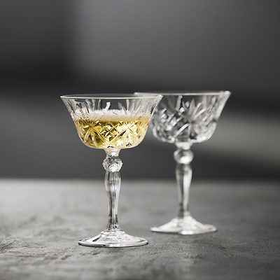 Lyngby Glas Melodia champagneskål 4 stk. 26 cl