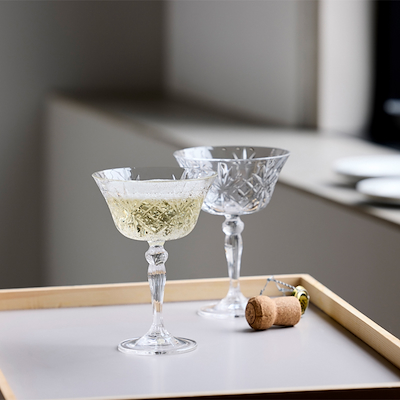 Lyngby Glas Melodia champagneskål 4 stk. 26 cl
