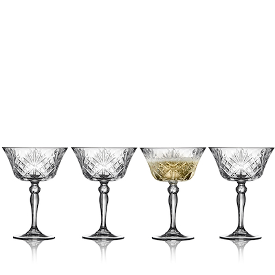 Lyngby Glas Melodia champagneskål 4 stk. 26 cl