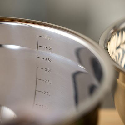 Blomsterberg røreskål stål med silikonebund 1,5 liter