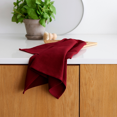 Bastian Tekstiler Diamond viskestykke rumba red 70x50 cm