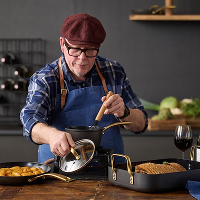 Holm Brasserie bradepande med keramisk belægning sort 34x26x8 cm