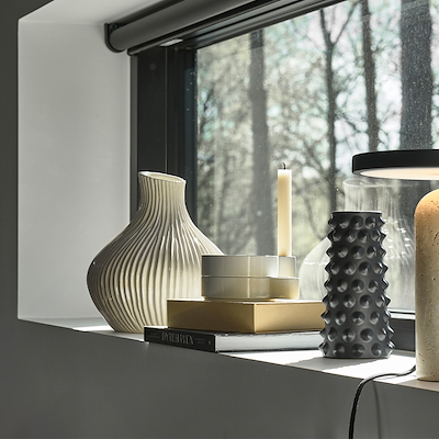 Villa Collection Eik Vase creme 33,5 cm