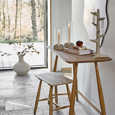 Villa Collection Eik Vase creme 33,5 cm