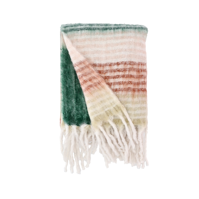 Villa Collection plaid multifarvet m grøn 130x170 cm