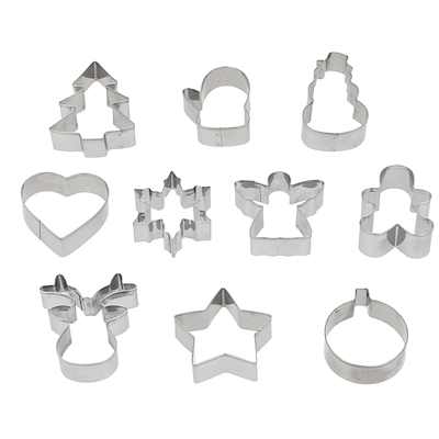 Blomsterbergs kageudstikker forme stål 10 stk.