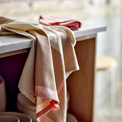 Södahl Viskestykke Blocks rosa 2 stk 50x70 cm