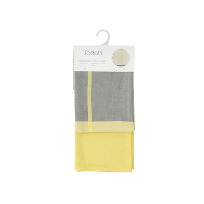 Södahl Blocks viskestykke gul 70x50 cm 2 stk