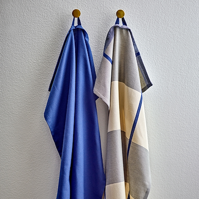 Södahl Blocks viskestykke blå/grå 2 stk 50x70 cm