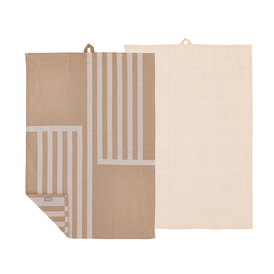 Södahl Reflection viskestykke beige/hvid 70x50 cm 2 stk
