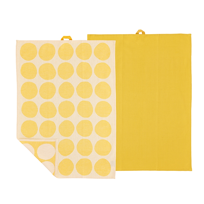 Södahl Bubbles viskestykke gul  2 stk 50x70 cm